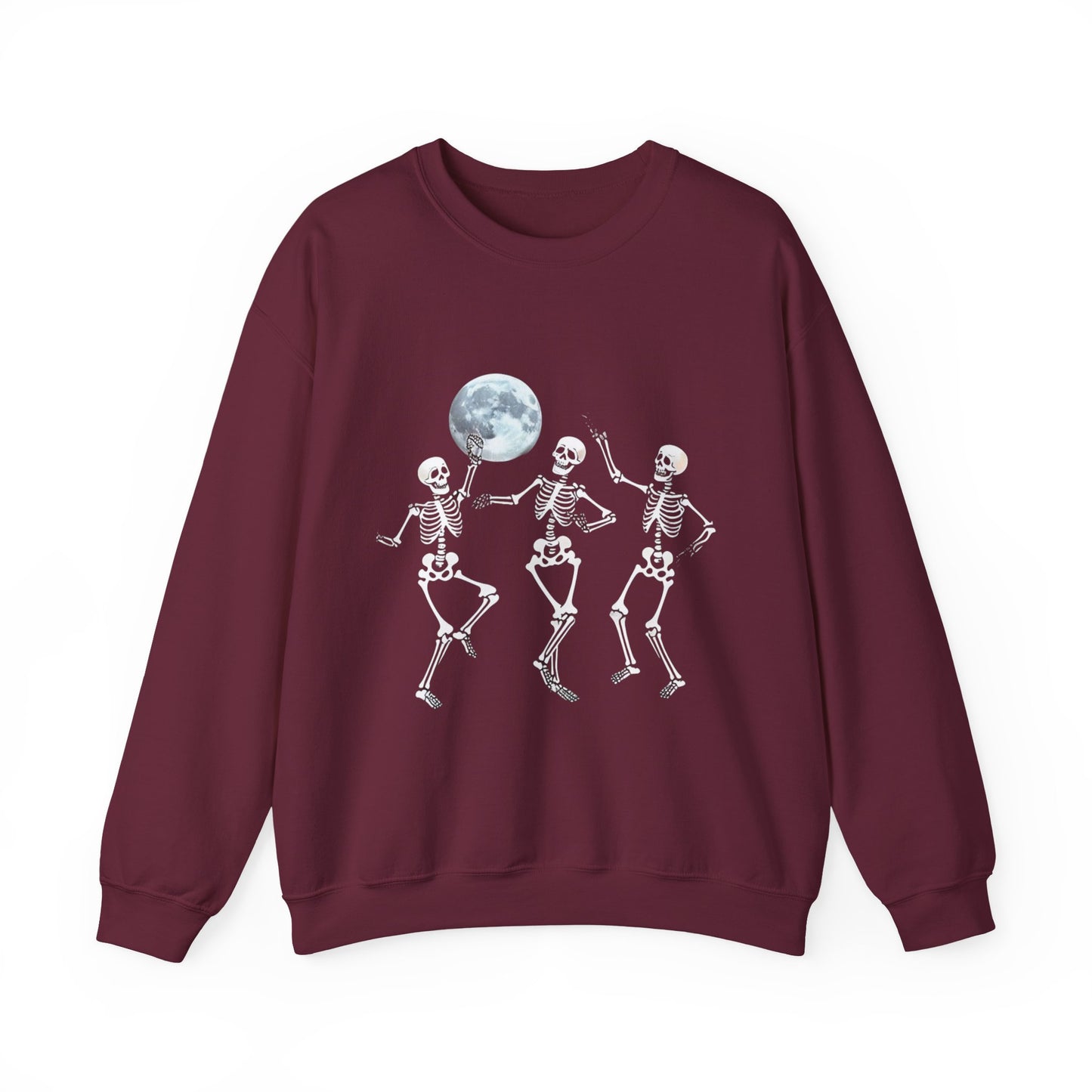 Spooky Dance Crewneck Sweatshirt - Halloween Oddities, Unisex Sweatshirt, Festive Apparel, Skeleton Design, Cozy Style