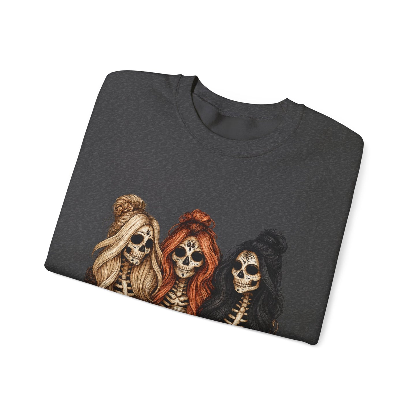 Halloween Skeleton Crewneck Sweatshirt, Cozy Unisex Sweatshirt, Trendy Halloween Apparel, Gift for Halloween Lovers, Spooky Season Outfit
