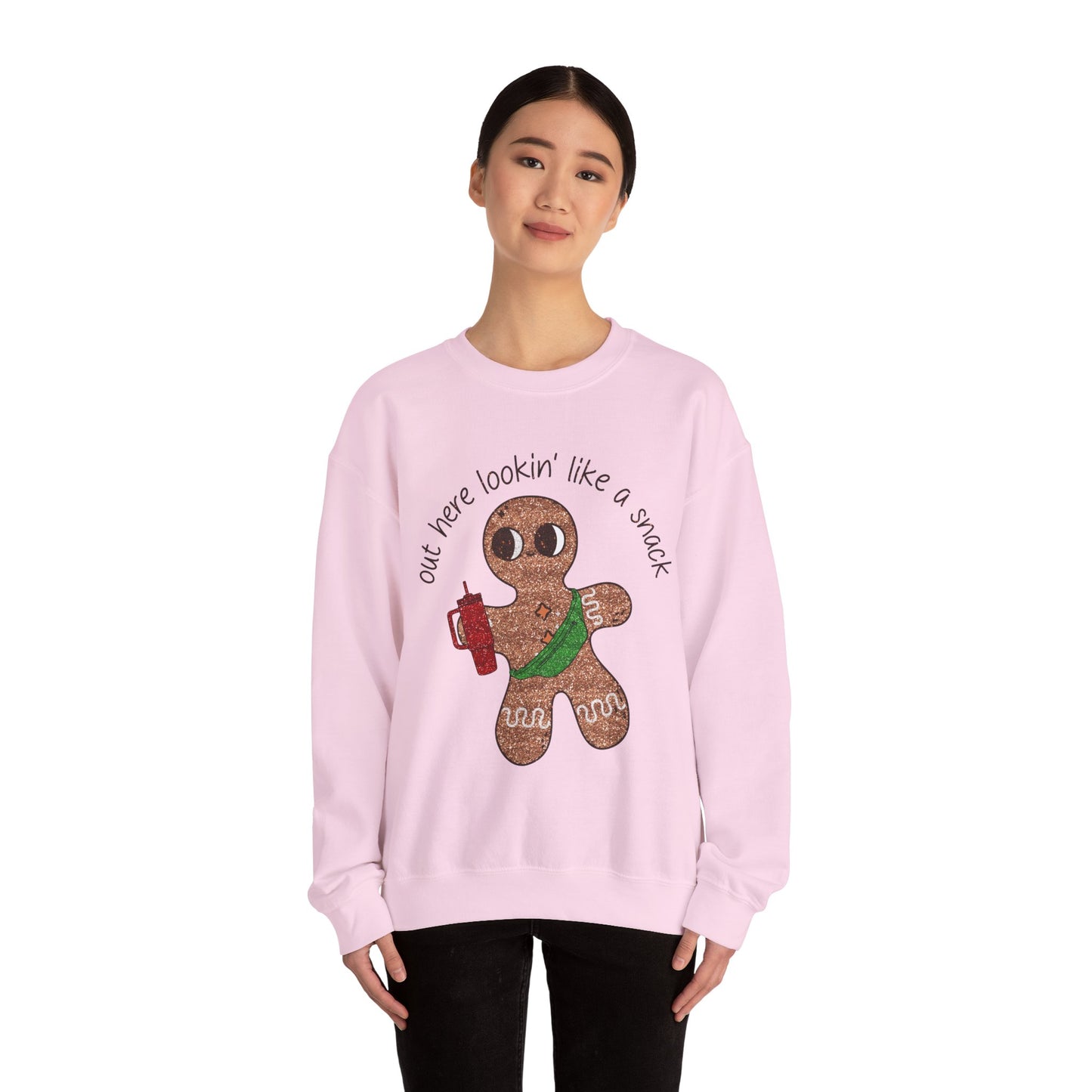Gingerbread Cookie Sweatshirt — "Out Here Lookin' Like a Snack" Holiday Crewneck
