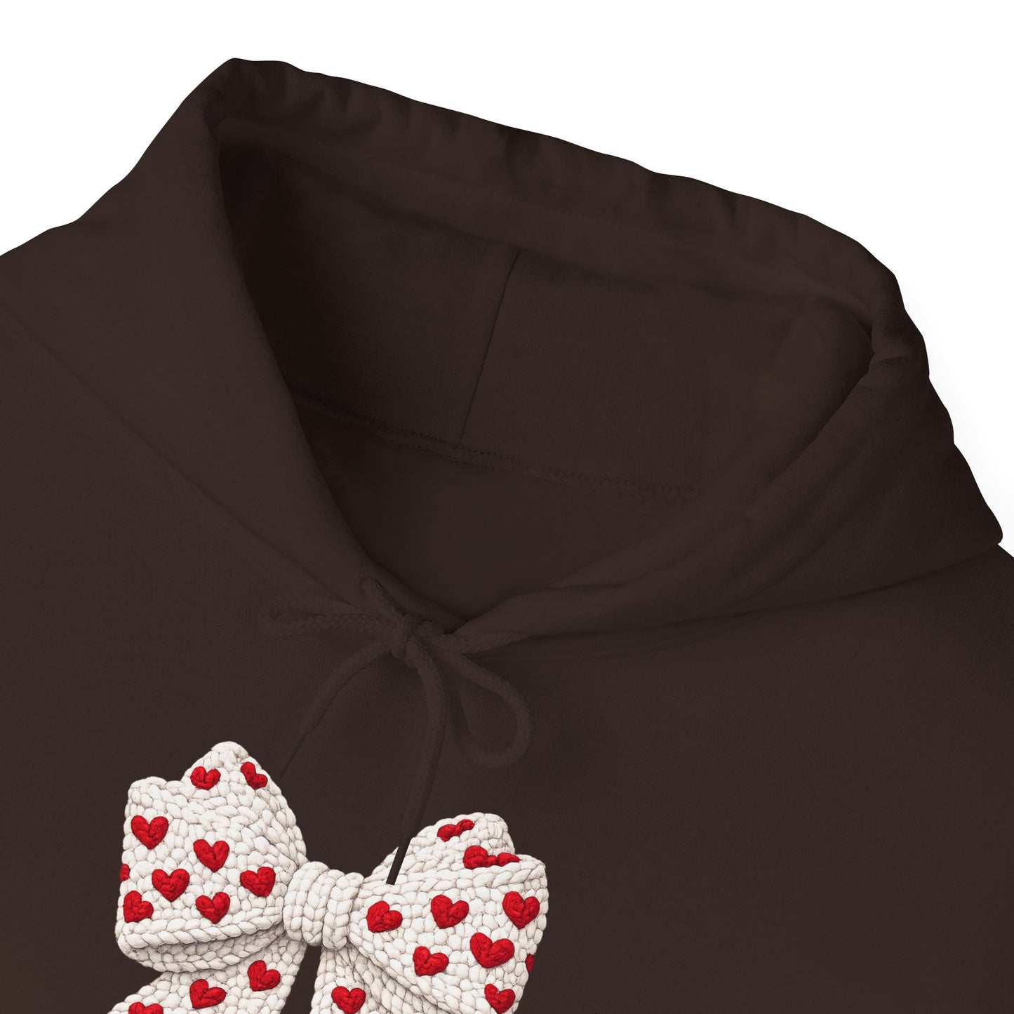 Valentine Heart Bow Hoodie — Cute Red Heart Ribbon Pullover
