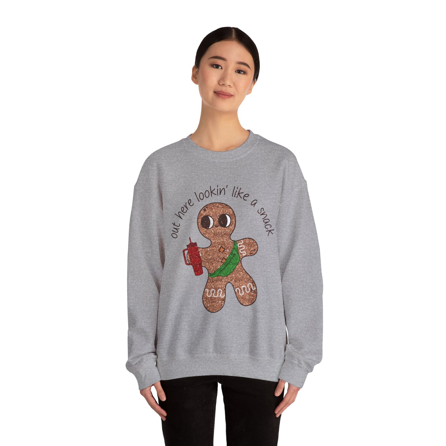 Gingerbread Cookie Sweatshirt — "Out Here Lookin' Like a Snack" Holiday Crewneck