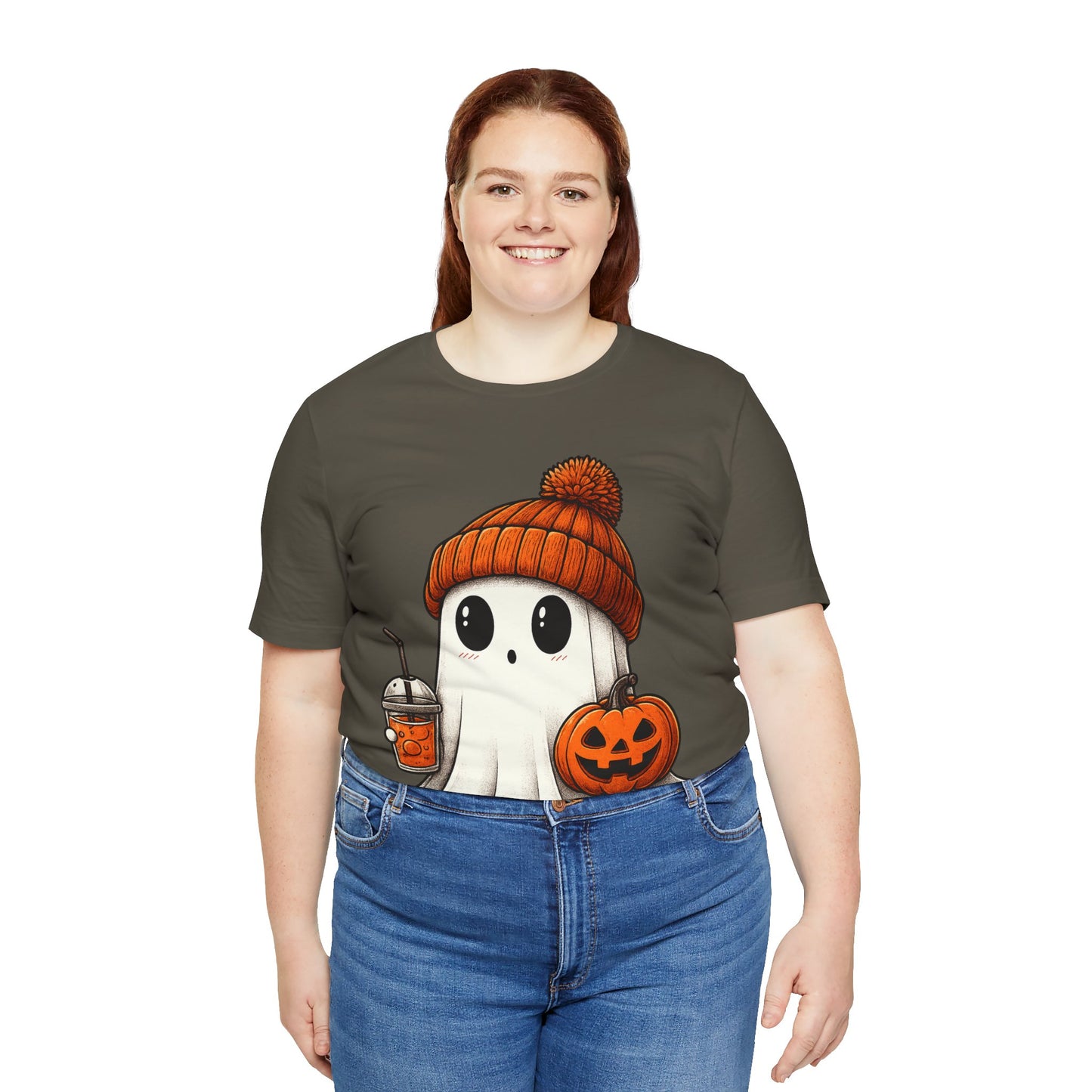 Halloween Ghost Unisex Tee, Spooky Shirt, Fall Fashion, Cute Ghost Shirt, Halloween Costume, Trick or Treat T-Shirt