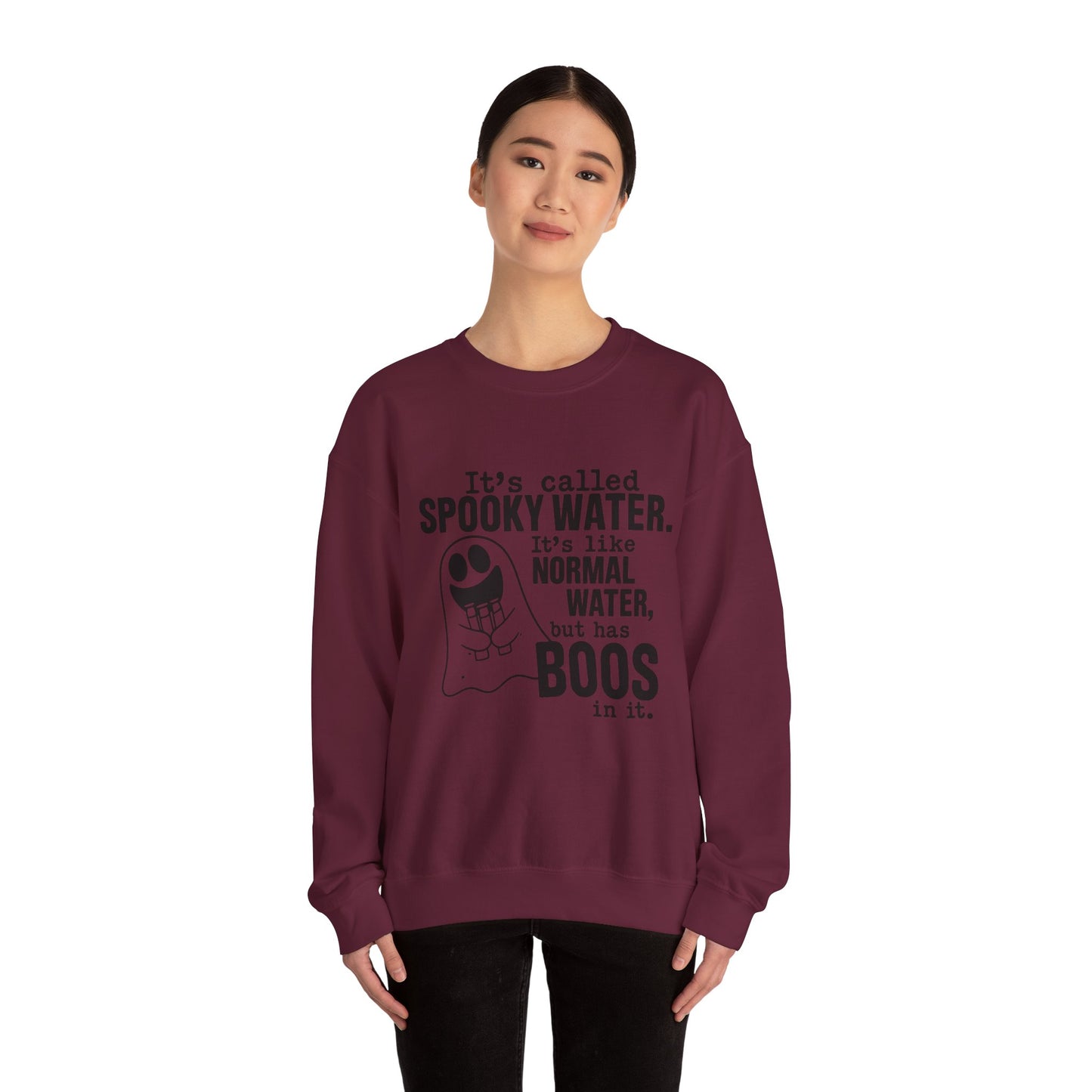 Spooky Water Crewneck Sweatshirt - Fun Halloween Apparel, Unisex Sweatshirt, Cozy Ghost Shirt, Gift for Halloween Lovers, Cute Fall Fashion