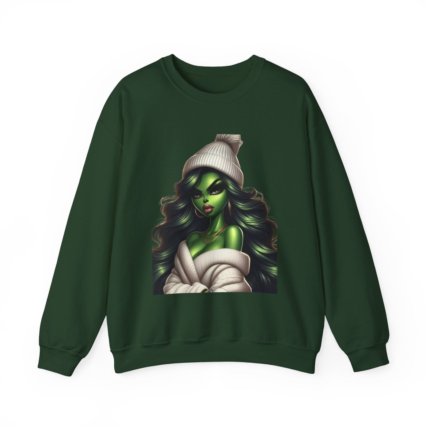 Green Witch Portrait Crewneck Sweatshirt