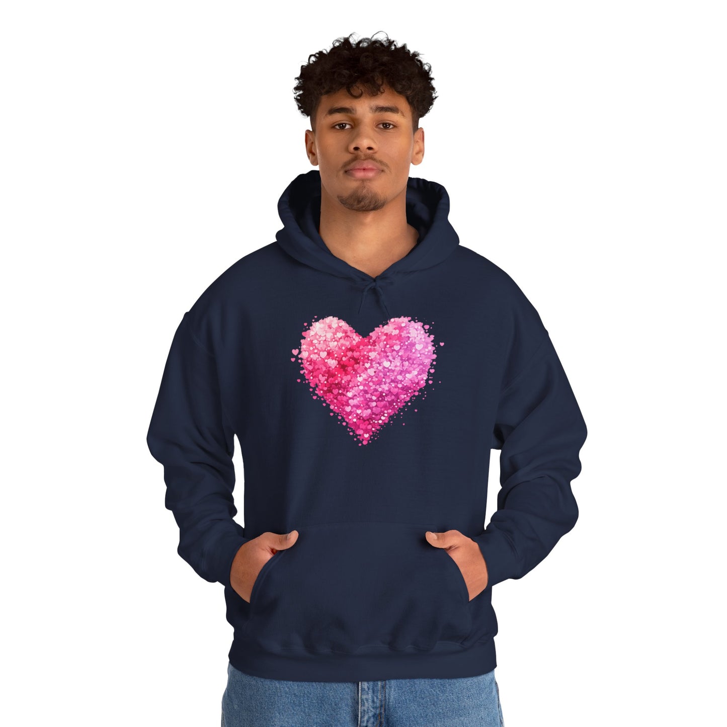 Cupid Skeleton Hoodie — Gothic Valentine Skeleton with Pink Hearts Pullover
