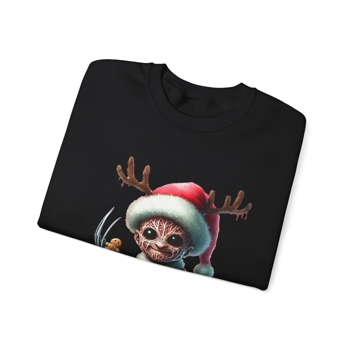 Christmas Cat Elf Sweatshirt — Cute Santa Kitten with Antlers Holiday Crewneck