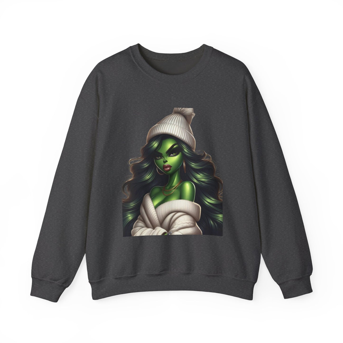 Green Witch Portrait Crewneck Sweatshirt