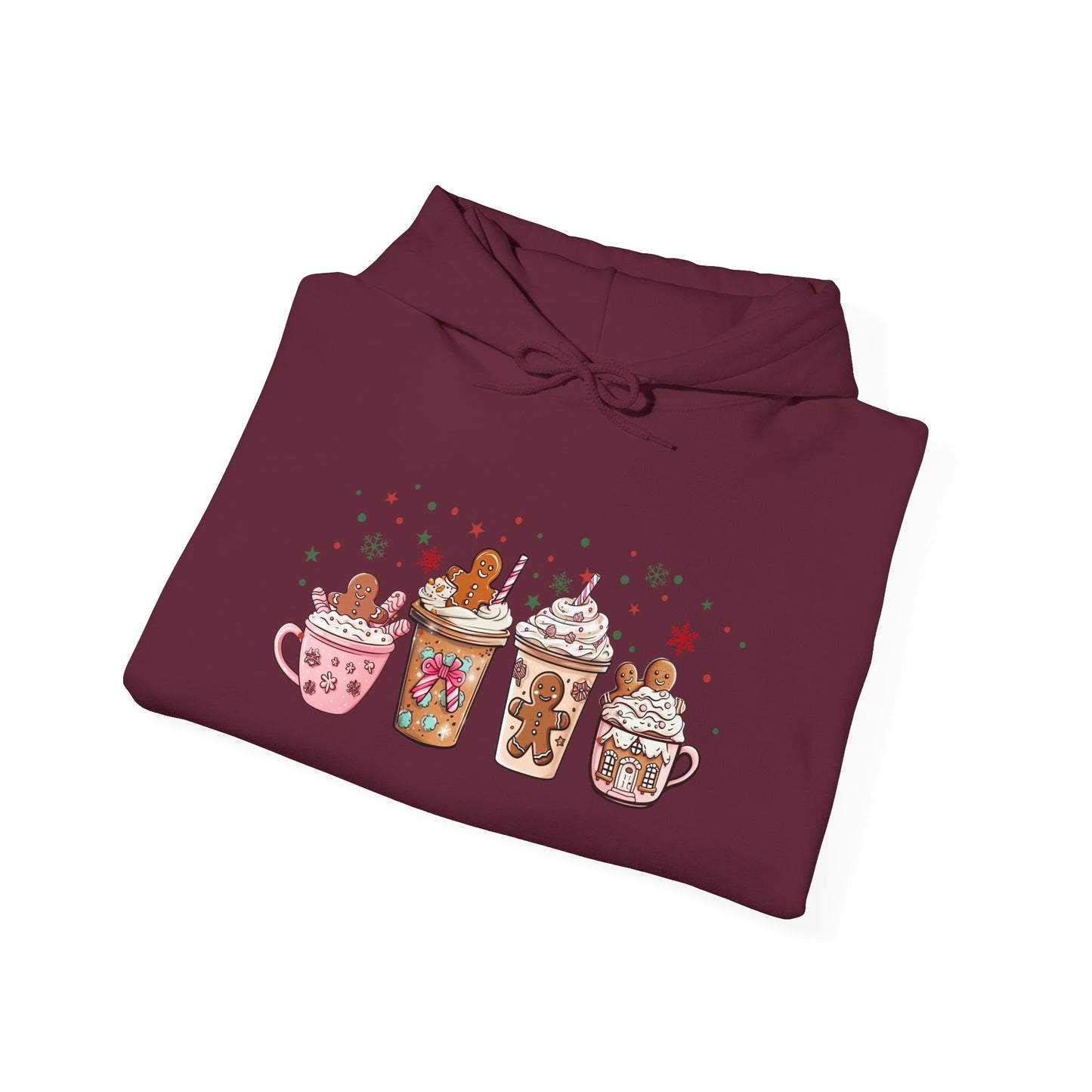 Gingerbread Coffee Holiday Hoodie - Cozy Xmas Sweatshirt, Cute Winter Gift, Christmas Apparel, Festive Layering Pullover