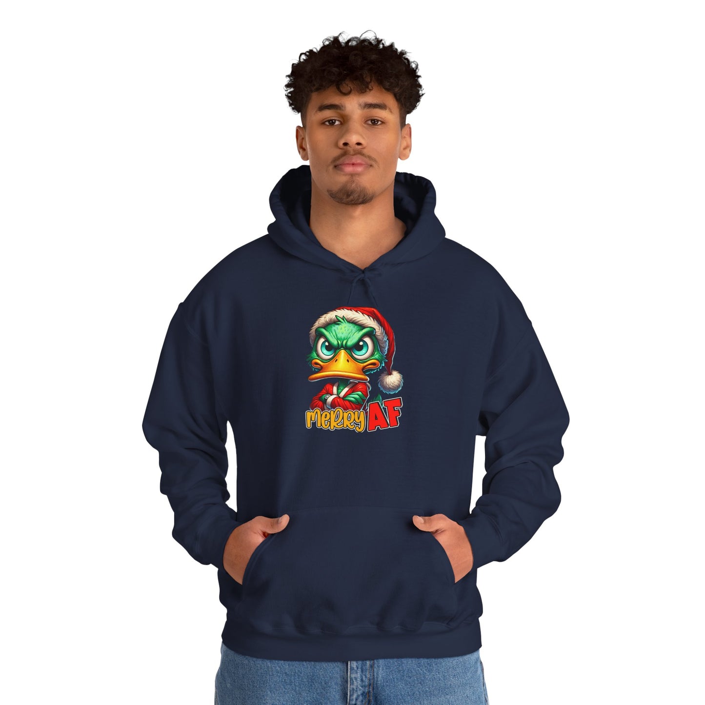 Festive Grinch Hoodie | Merry AF Gift for Christmas, Unisex Sweatshirt, Holiday Apparel, Cozy Sweatshirt, Grinch Lovers