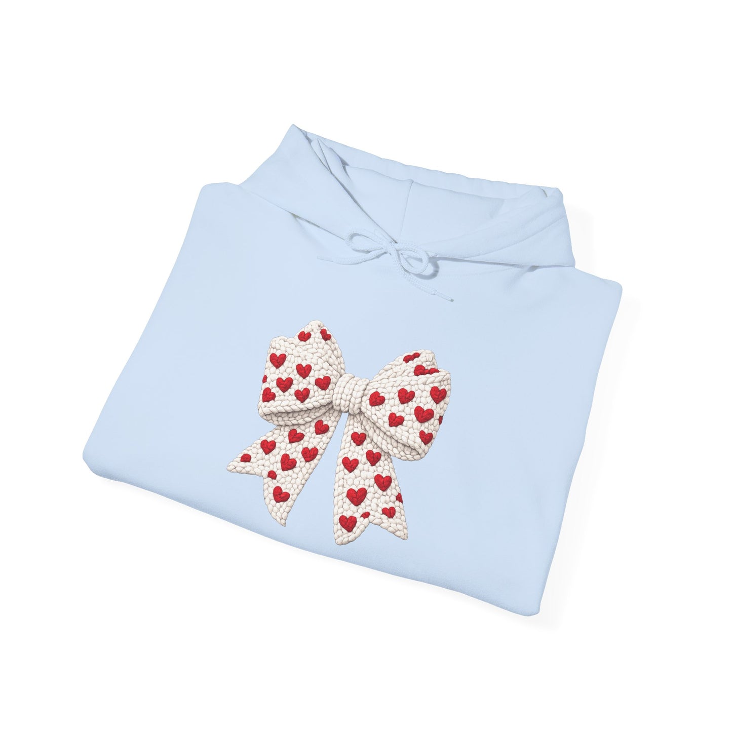Valentine Heart Bow Hoodie — Cute Red Heart Ribbon Pullover