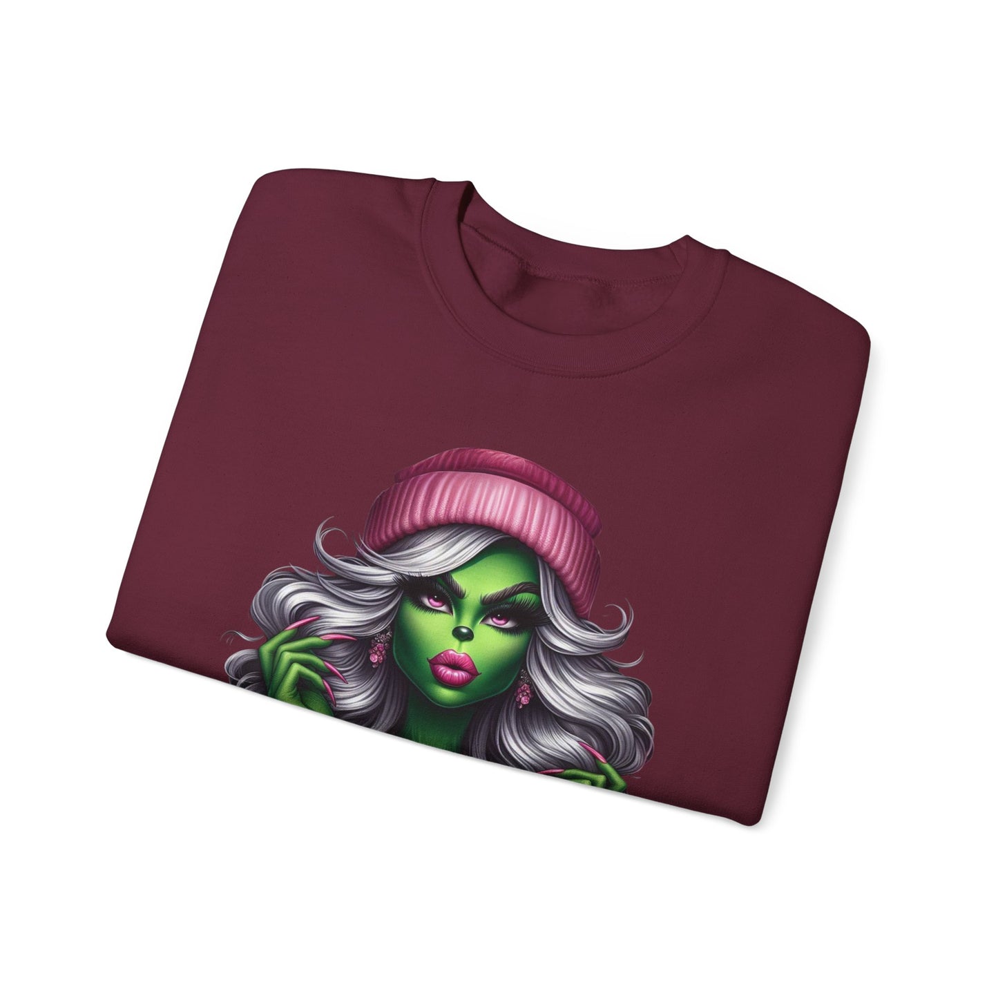 Witchy Glam Crewneck Sweatshirt – Green Glamour Girl Design