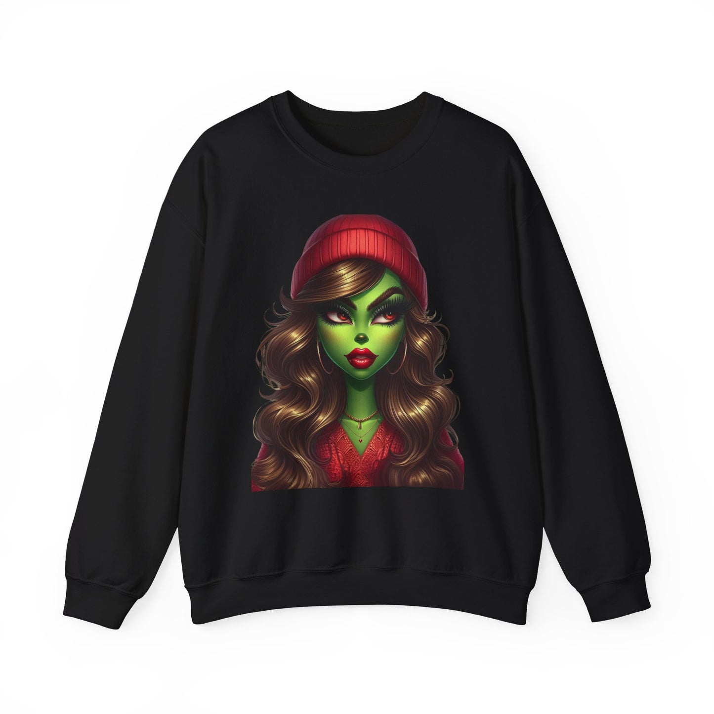 Witchy Green Girl Sweatshirt — Gothic Halloween Crewneck