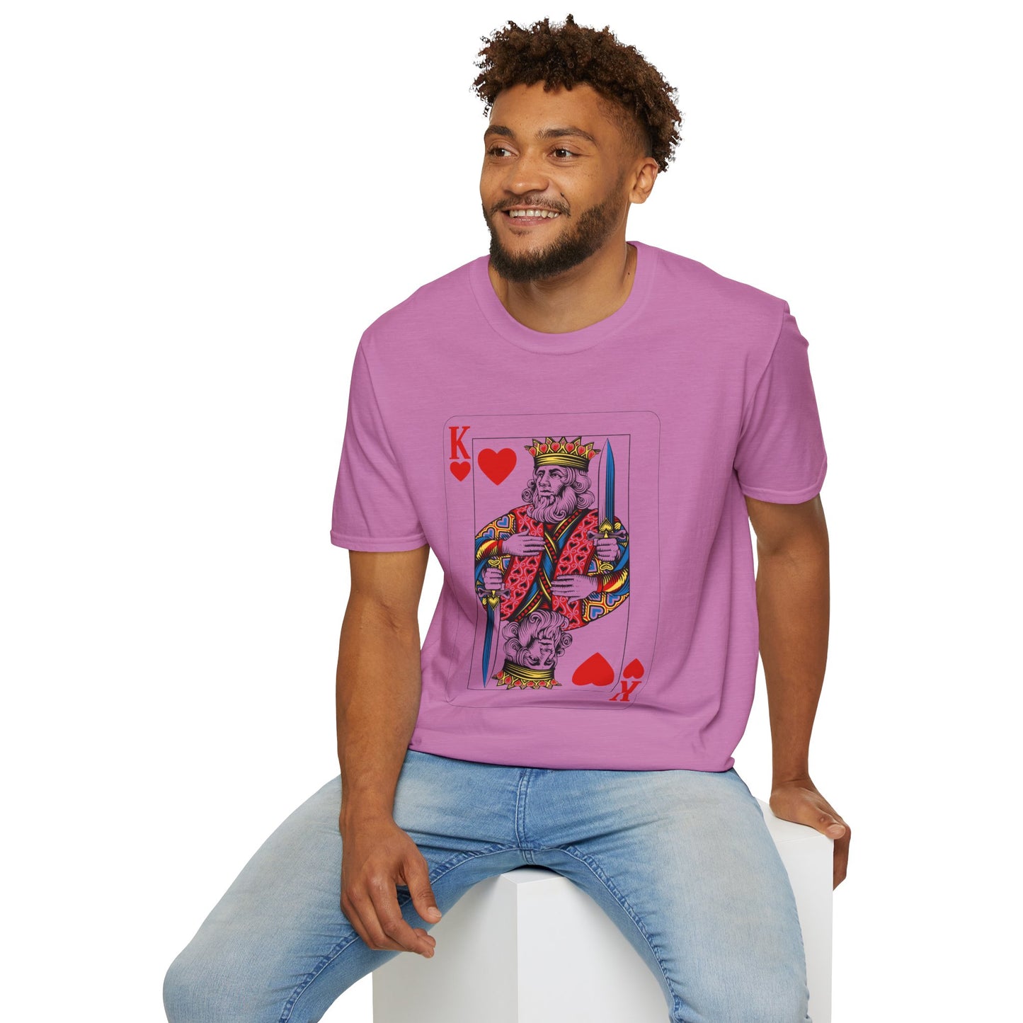 Valentines King of Hearts Unisex T-Shirt - Playful Card Design for Game Night