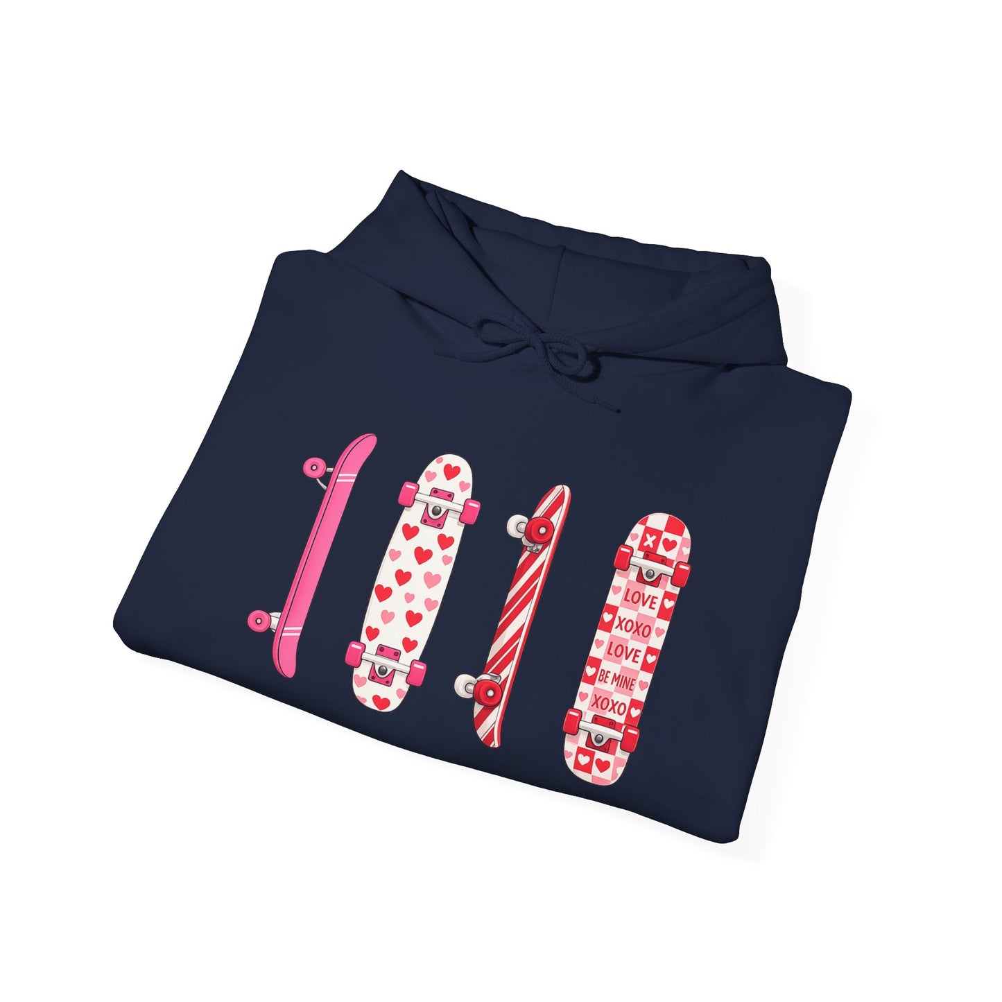 Valentine Skateboard Graphic Hoodie — Pink Heart Skate Decks