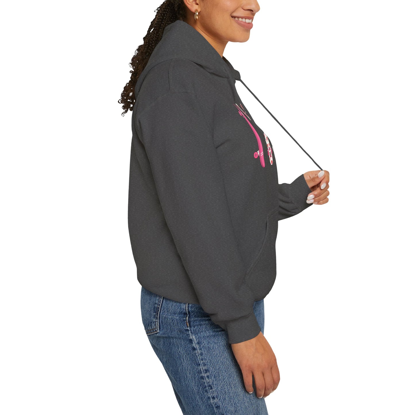 Valentine Skateboard Graphic Hoodie — Pink Heart Skate Decks