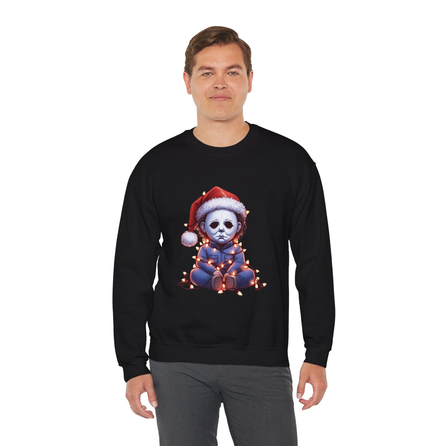Christmas Michael Myers Sweatshirt — Cute Creepy Horror Holiday Crewneck