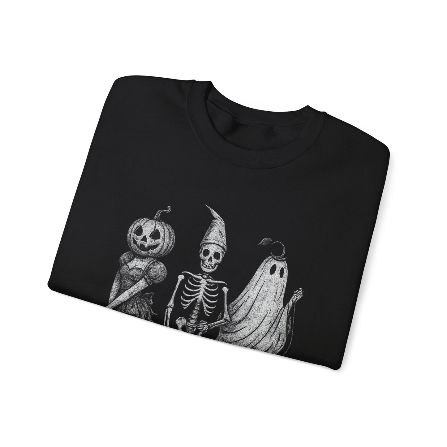 Halloween Sweatshirt with Ghosts and Ghouls Design