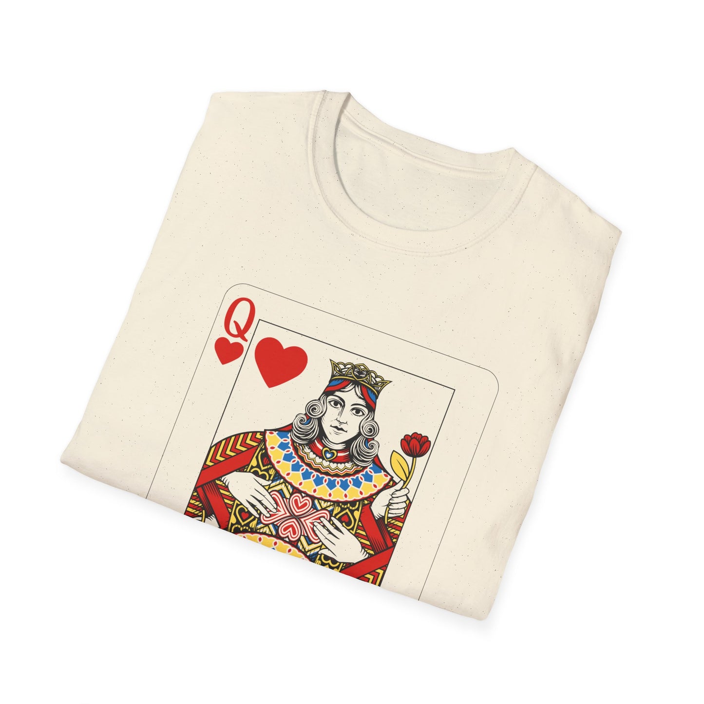 Valentines Queen of Hearts Unisex Softstyle T-Shirt - Card Inspired Design
