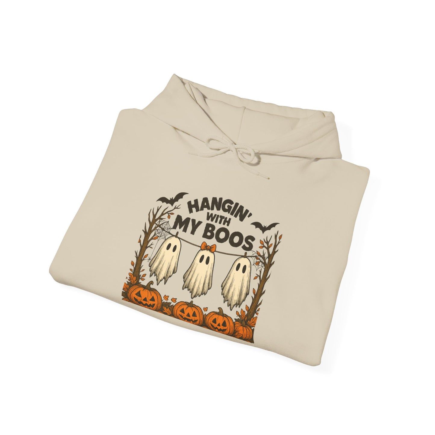 Halloween Ghost Hoodie, Cozy Autumn Apparel, Unisex Hoodie, Spooky Season Gift, Halloween Fun Wear, Hangin' with My Boos