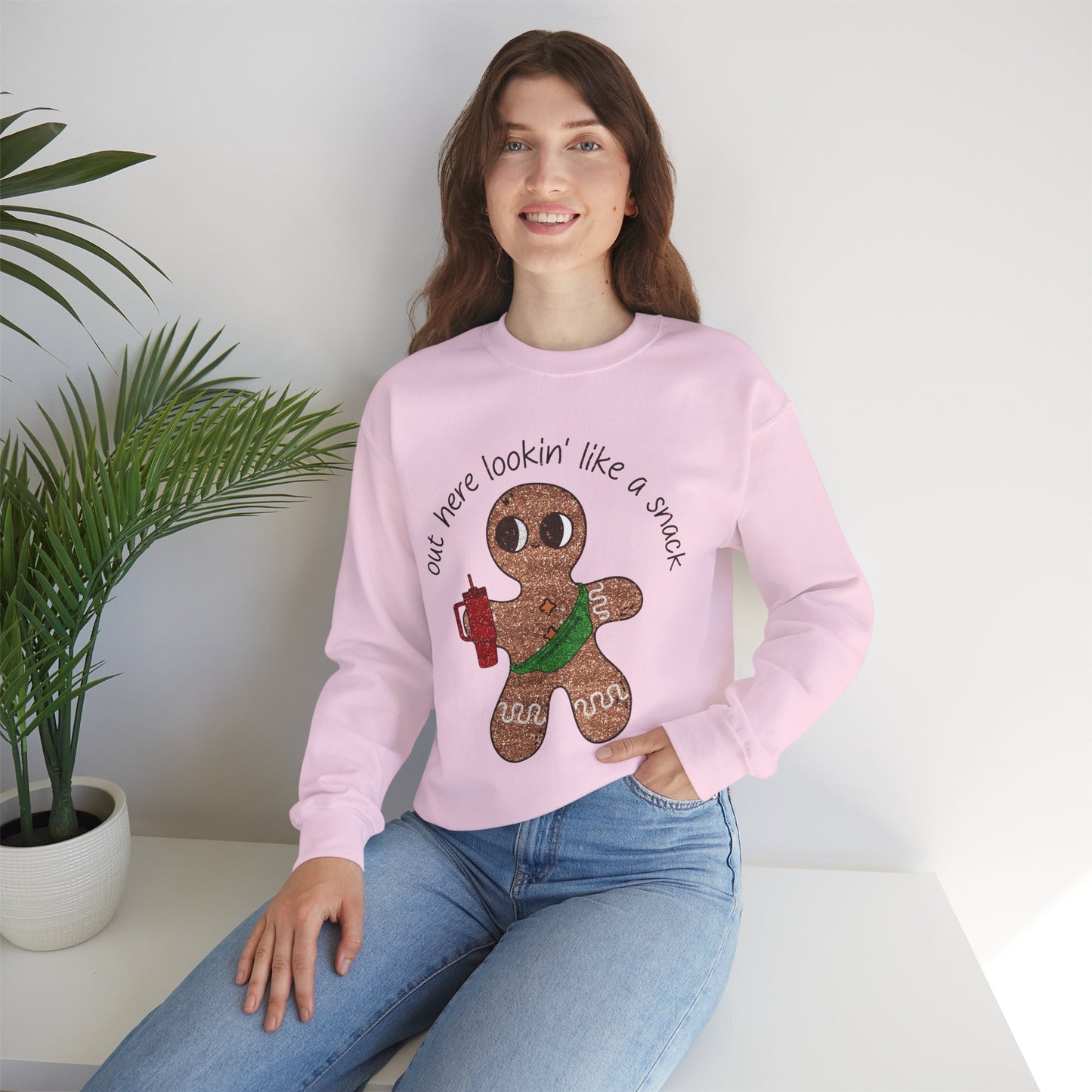 Gingerbread Cookie Sweatshirt — "Out Here Lookin' Like a Snack" Holiday Crewneck