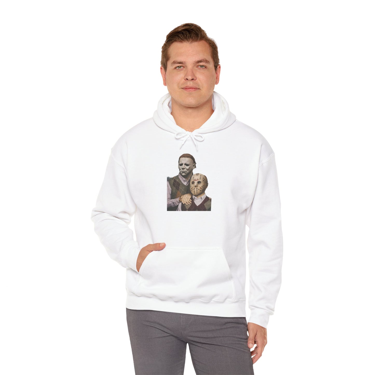 Horror Movie Duo Hoodie | Unisex Hoodie, Cozy Gift for Horror Fans, Halloween Outfit, Movie Night Apparel, Retro Aesthetic