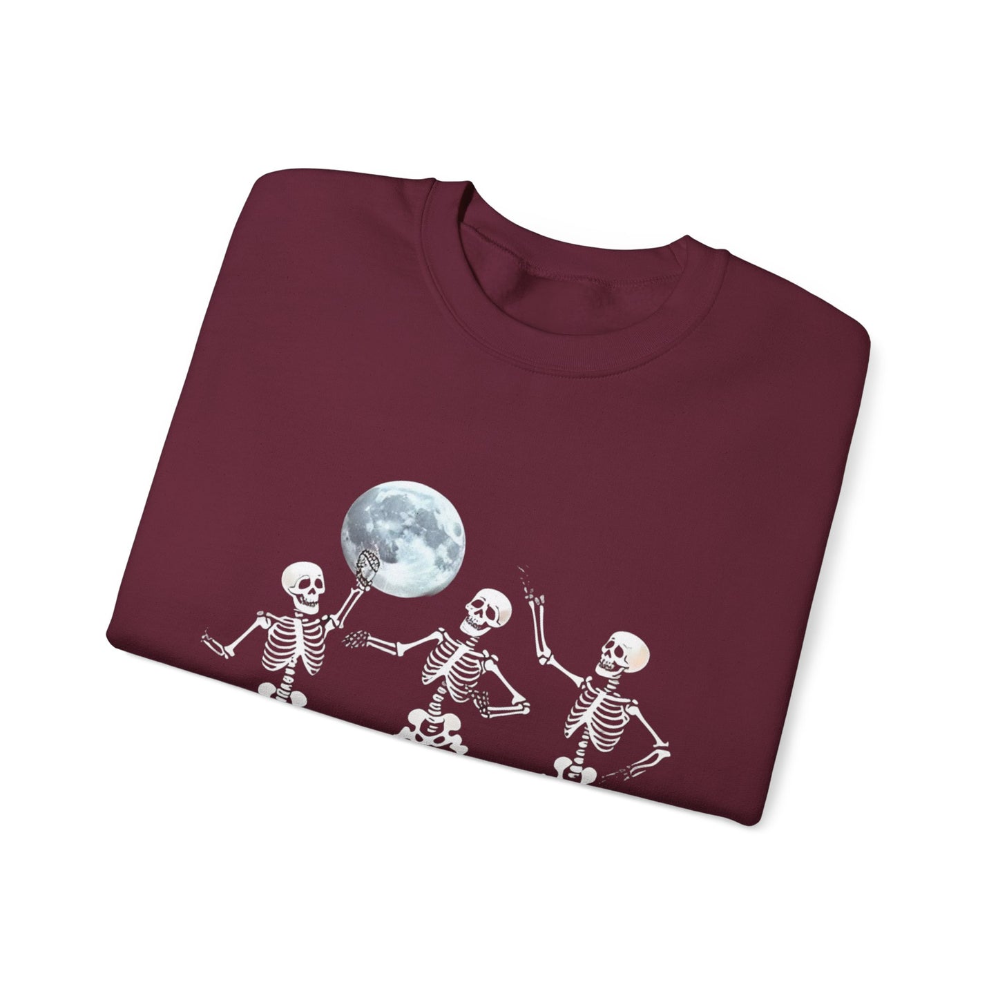 Spooky Dance Crewneck Sweatshirt - Halloween Oddities, Unisex Sweatshirt, Festive Apparel, Skeleton Design, Cozy Style