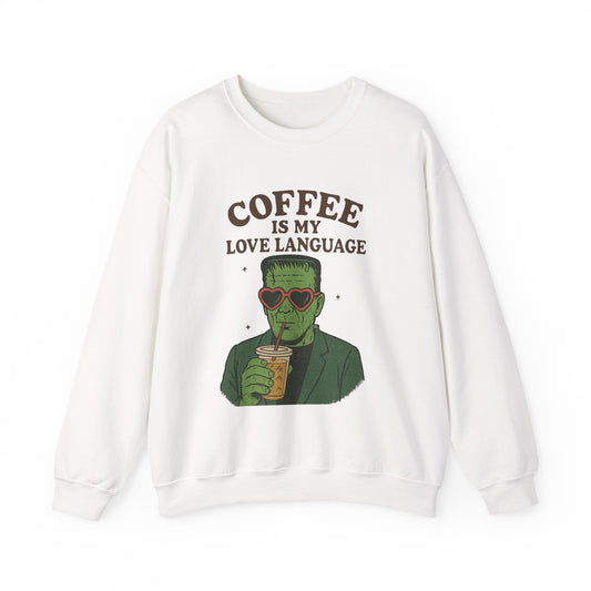 Coffee Lover's Unisex Crewneck Sweatshirt, Gift for Coffee Enthusiasts, Funny Sweatshirt, Halloween Apparel, Cozy Casual Wear
