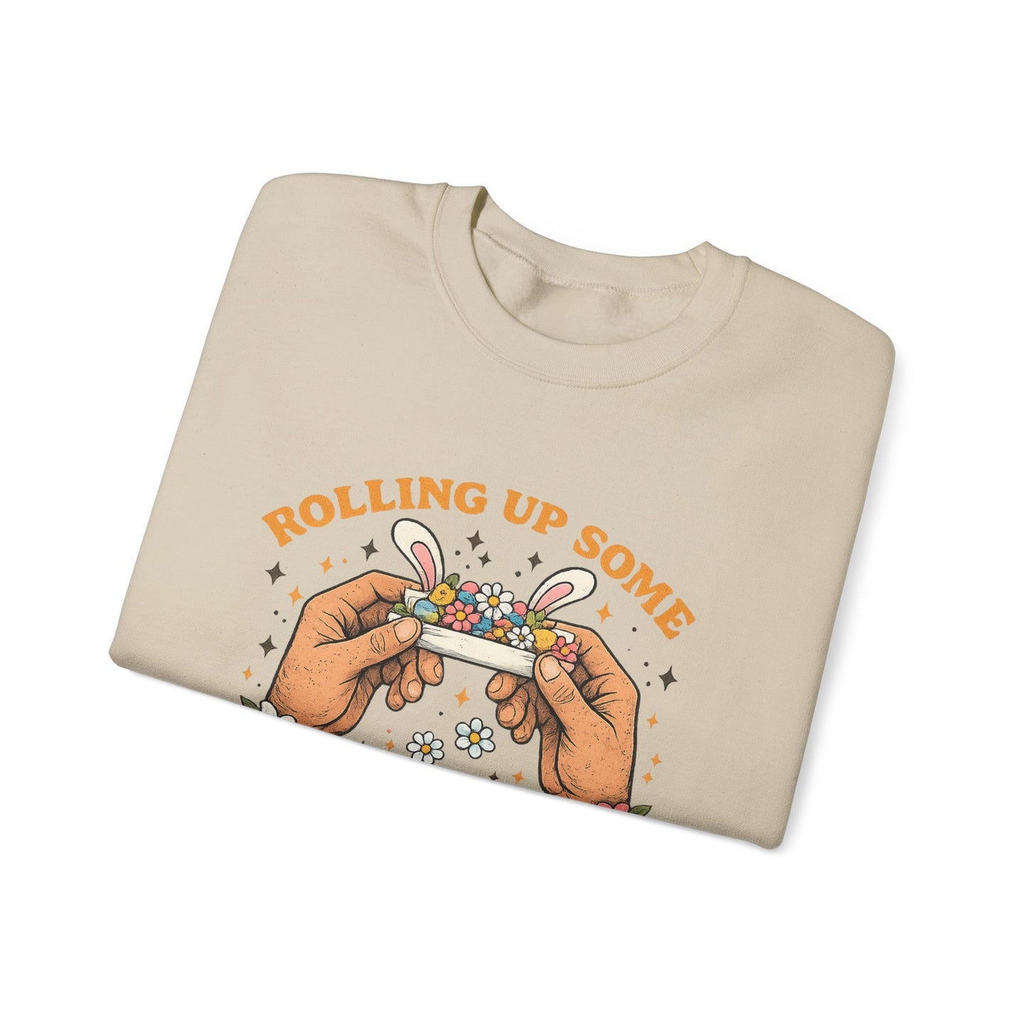 Easter Spirit Sweatshirt — "Rolling Up Some Easter Spirit" Graphic Crewneck