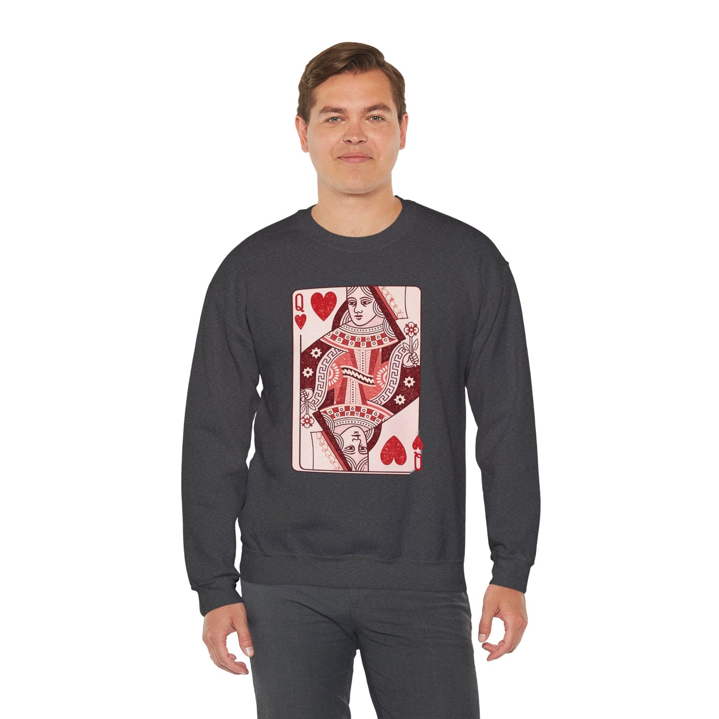 Queen of Hearts Crewneck Sweatshirt – Playing Card Graphic
