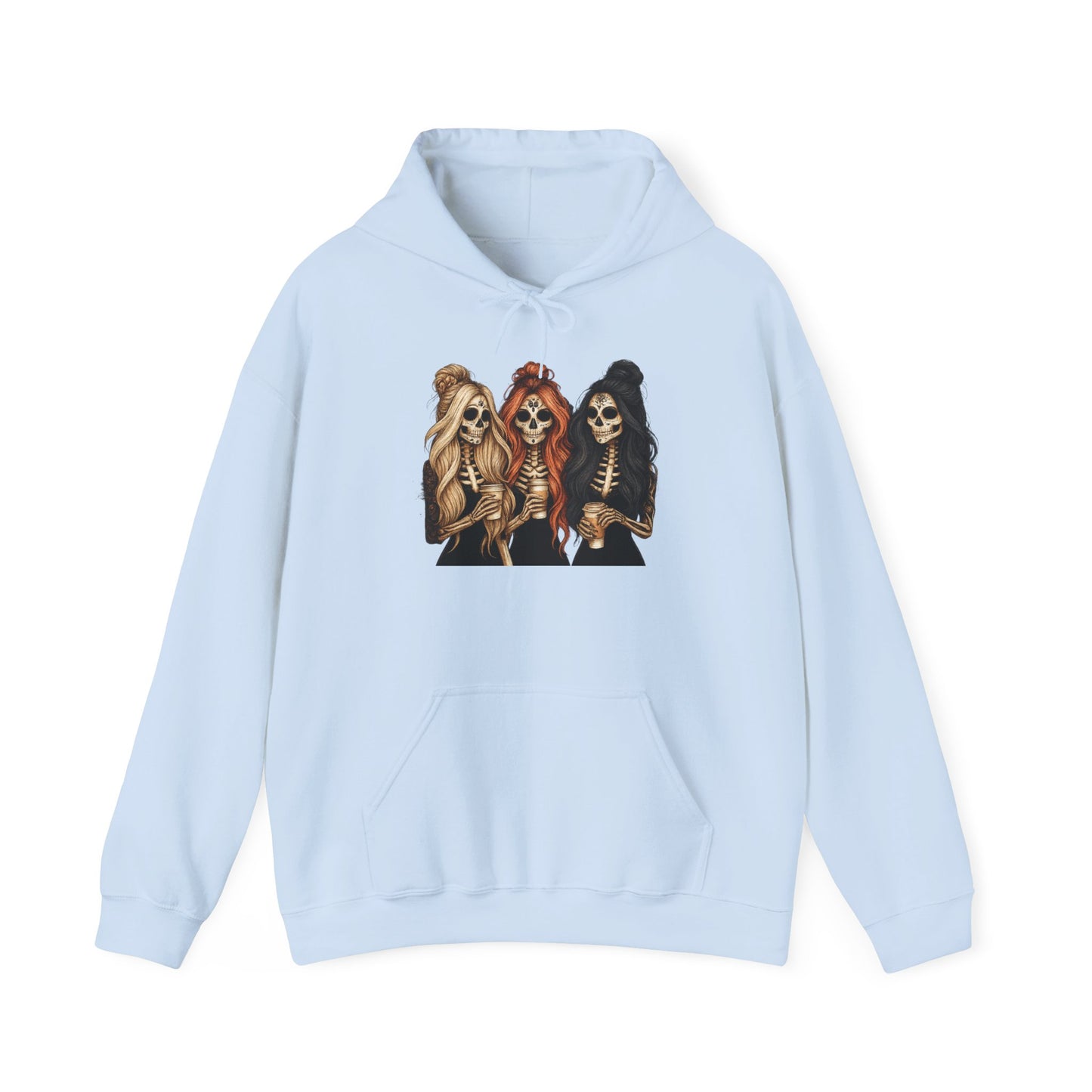 Sassy Skeletons Hoodie, Unisex Heavy Blend Hoodie, Halloween Hoodie, Spooky Cozy Wear, Gift for Horror Fans, Trendy Skeleton Hoodie