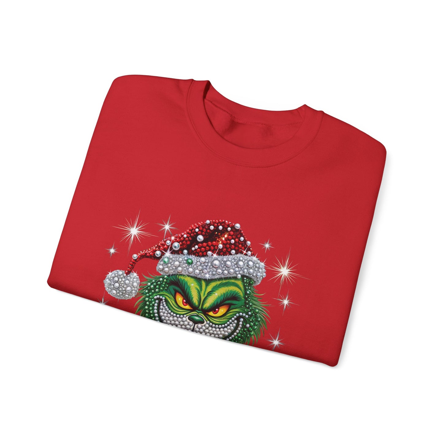 Grinchy Holiday Sweatshirt — Vintage Grinch Santa Crewneck