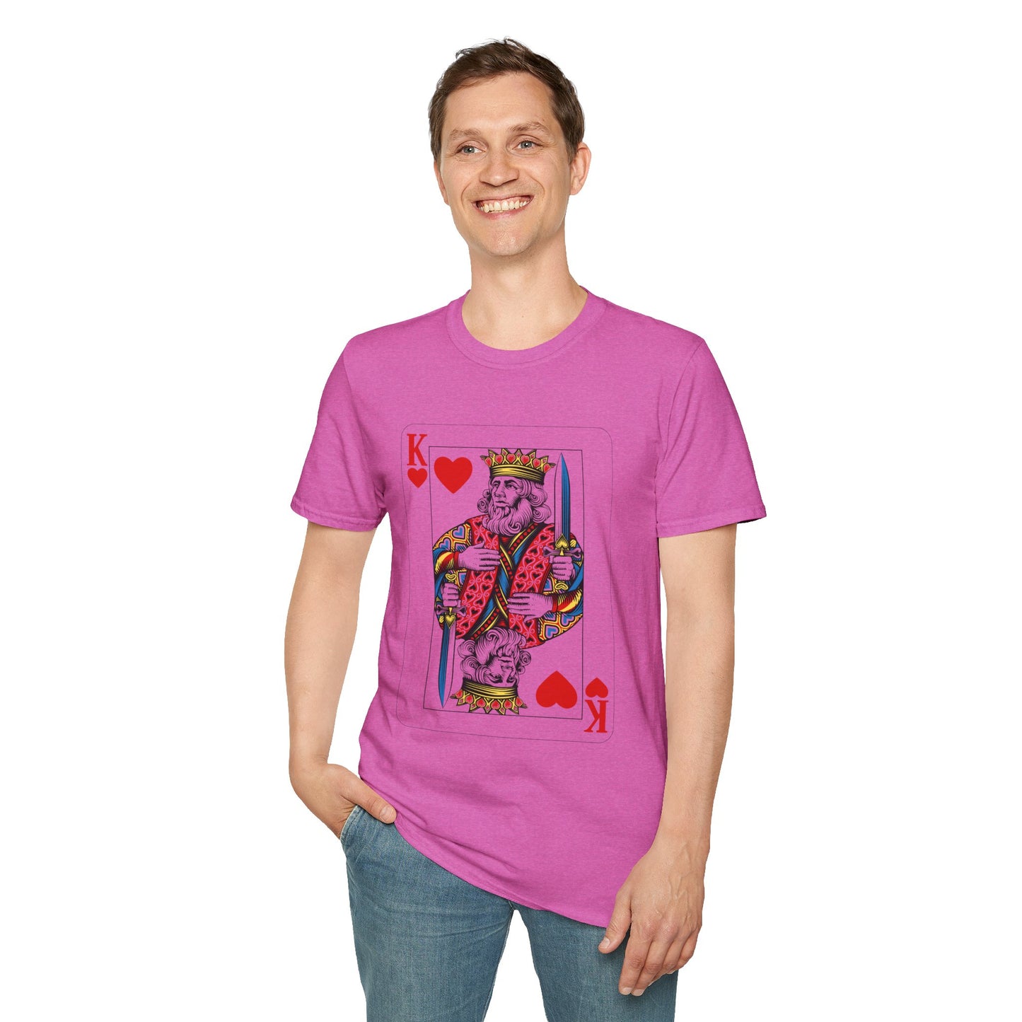 Valentines King of Hearts Unisex T-Shirt - Playful Card Design for Game Night