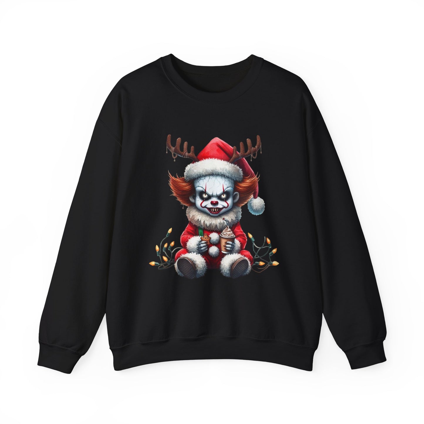 Creepy Clown Reindeer Christmas Sweatshirt