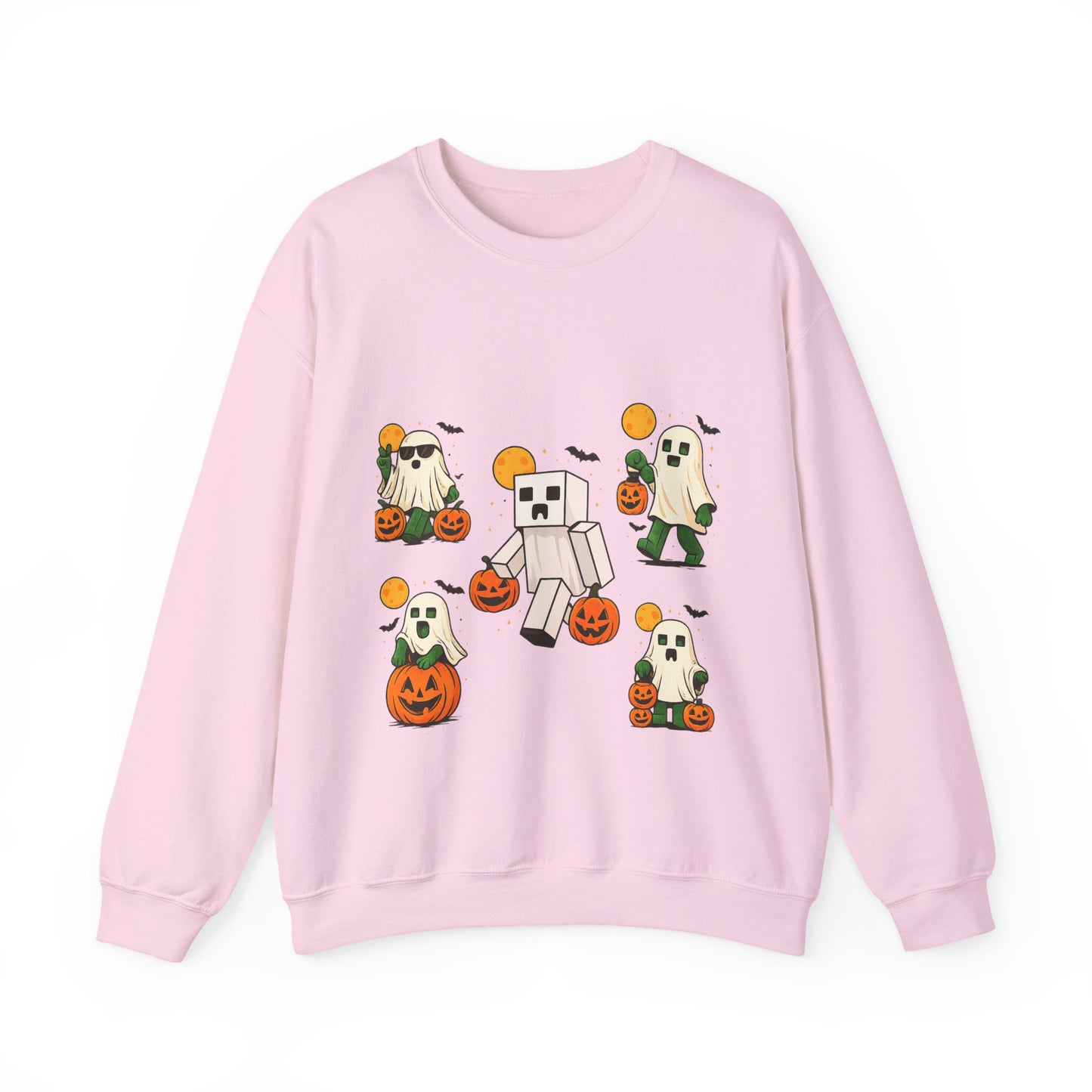 Halloween Ghost Cartoon Sweatshirt, Unisex Crewneck, Cozy Autumn Wear, Halloween Gifts, Spooky Season Apparel, Cute Sweatshirt