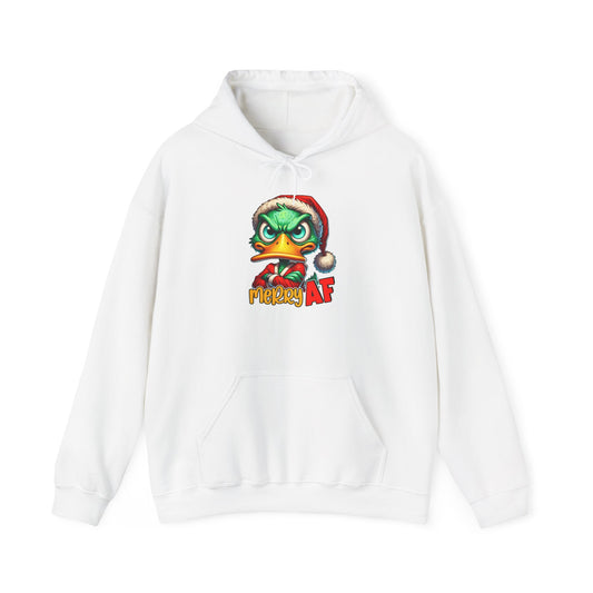 Festive Grinch Hoodie | Merry AF Gift for Christmas, Unisex Sweatshirt, Holiday Apparel, Cozy Sweatshirt, Grinch Lovers