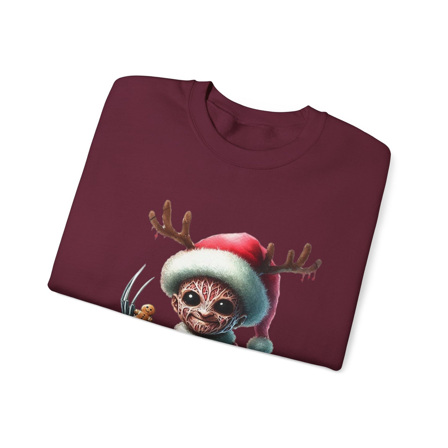 Christmas Cat Elf Sweatshirt — Cute Santa Kitten with Antlers Holiday Crewneck
