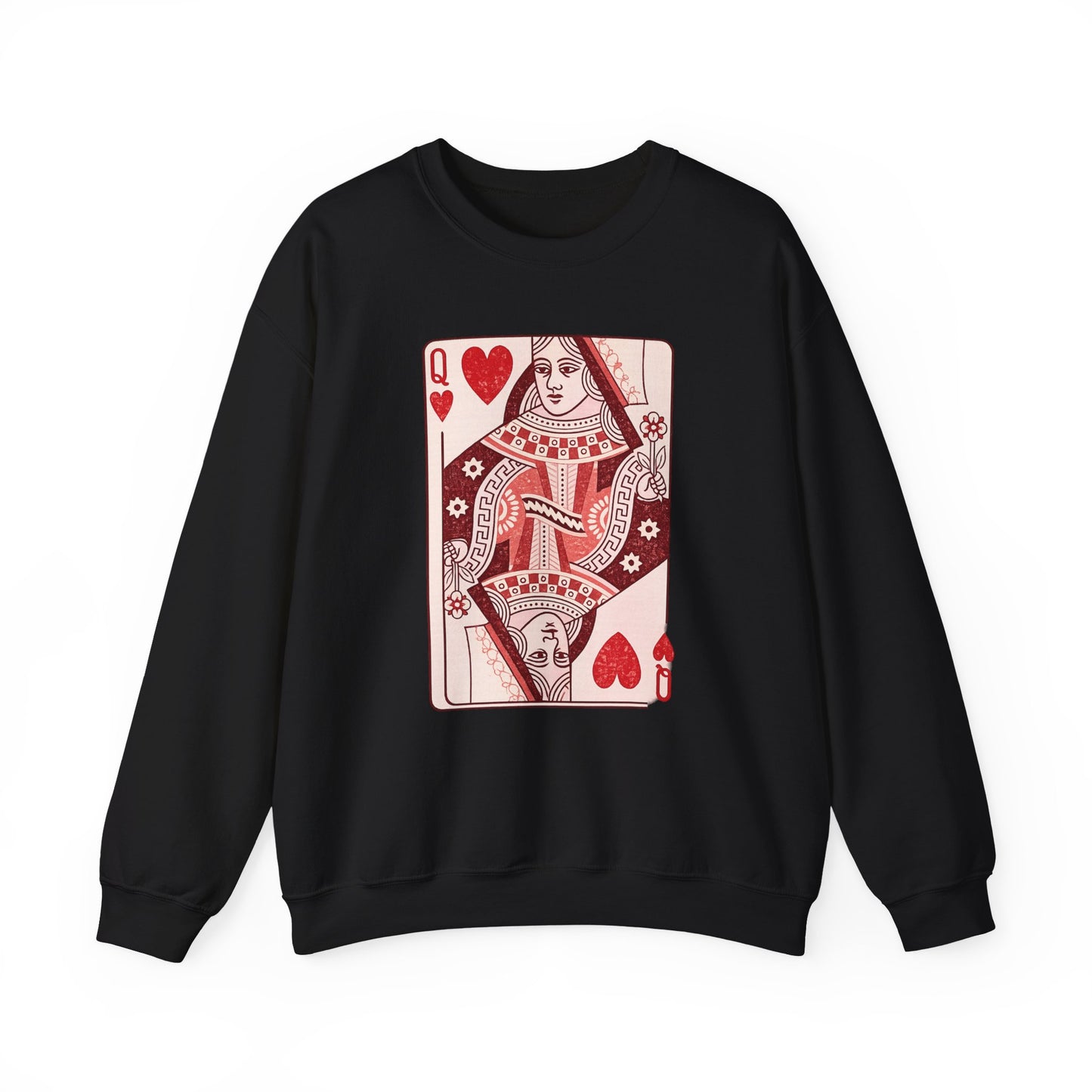 Queen of Hearts Crewneck Sweatshirt – Playing Card Graphic