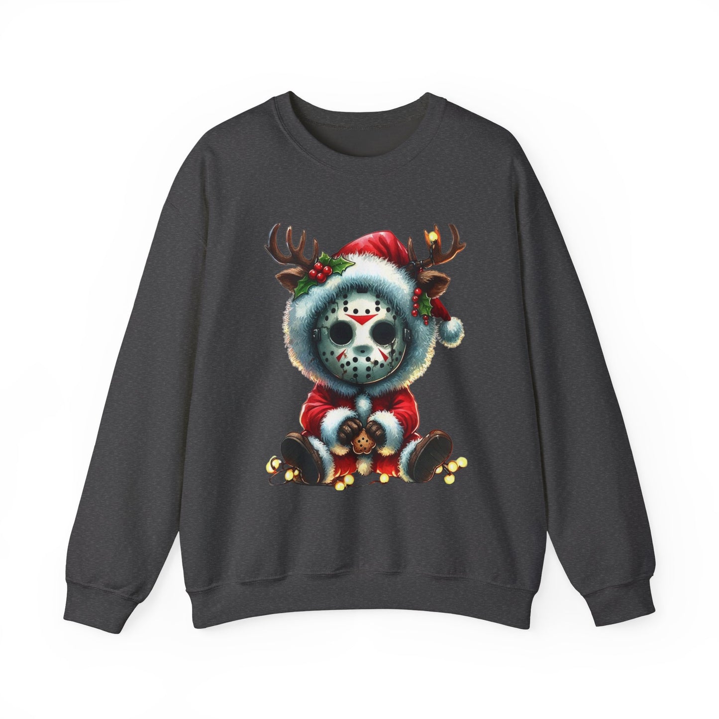 Christmas Jason Mask Sweatshirt — Cute Horror Holiday Crewneck