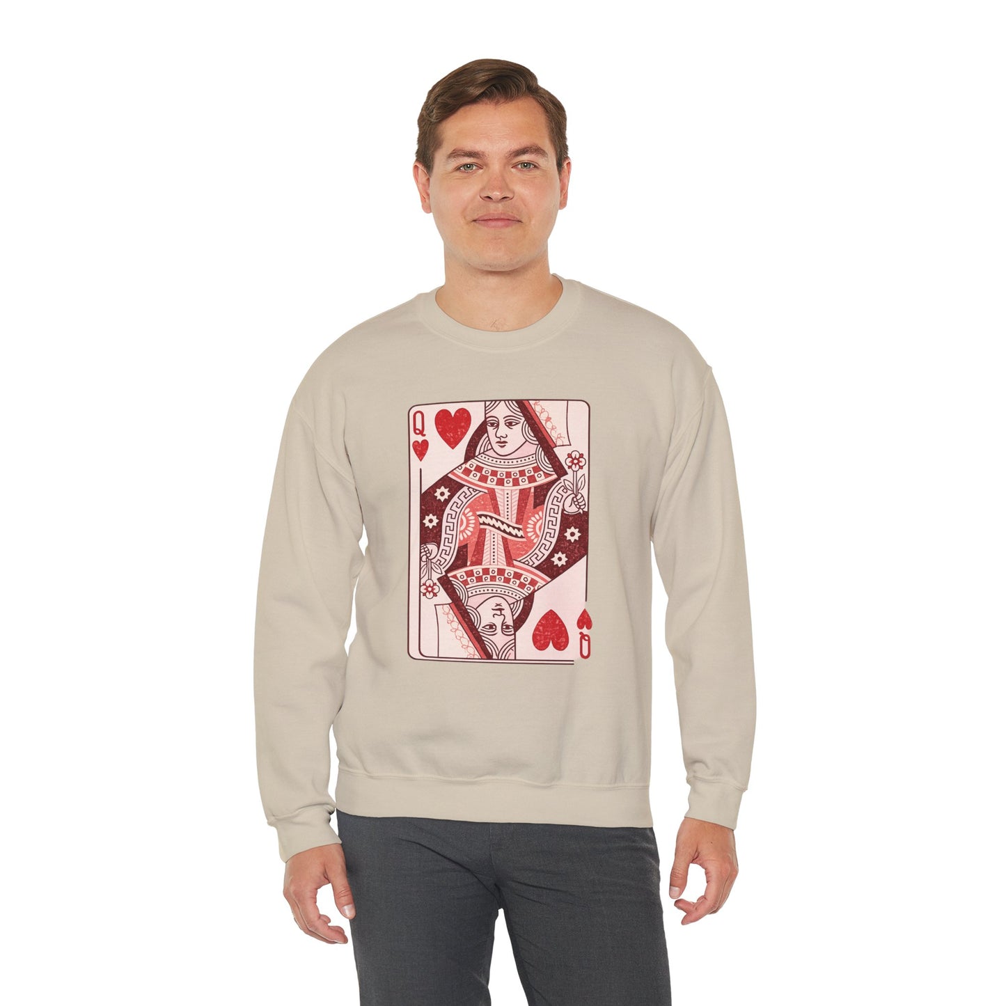 Queen of Hearts Crewneck Sweatshirt – Playing Card Graphic