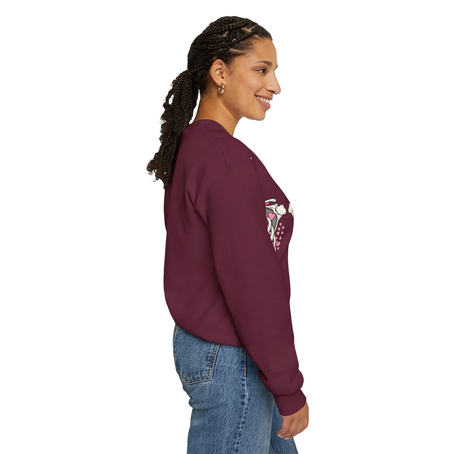 Ribcage Blossom Sweatshirt — Floral Skeleton Chest Graphic