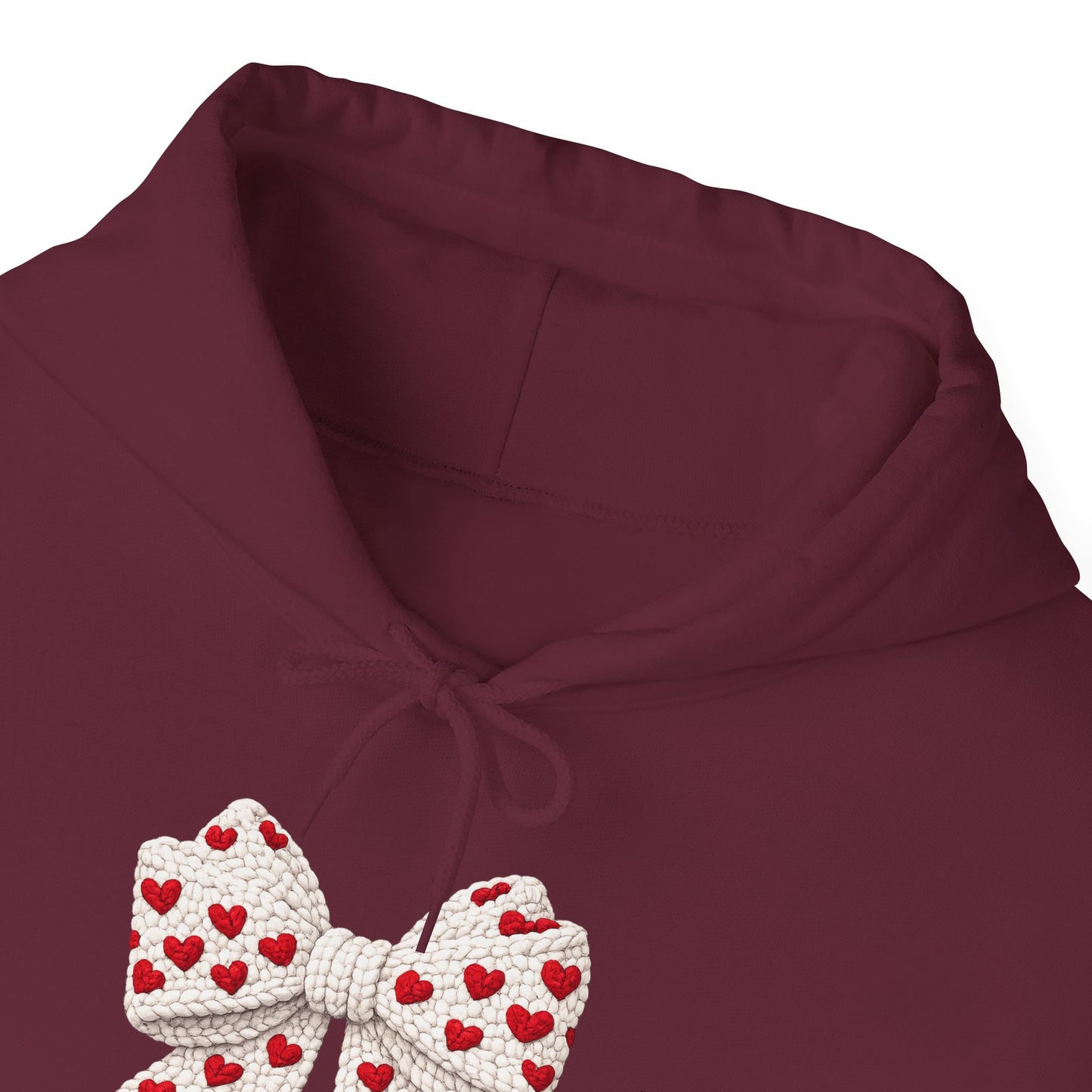 Valentine Heart Bow Hoodie — Cute Red Heart Ribbon Pullover