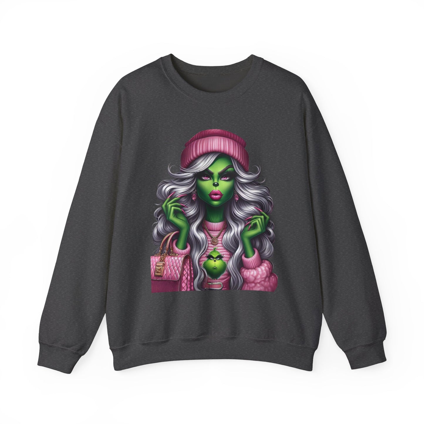 Witchy Glam Crewneck Sweatshirt – Green Glamour Girl Design