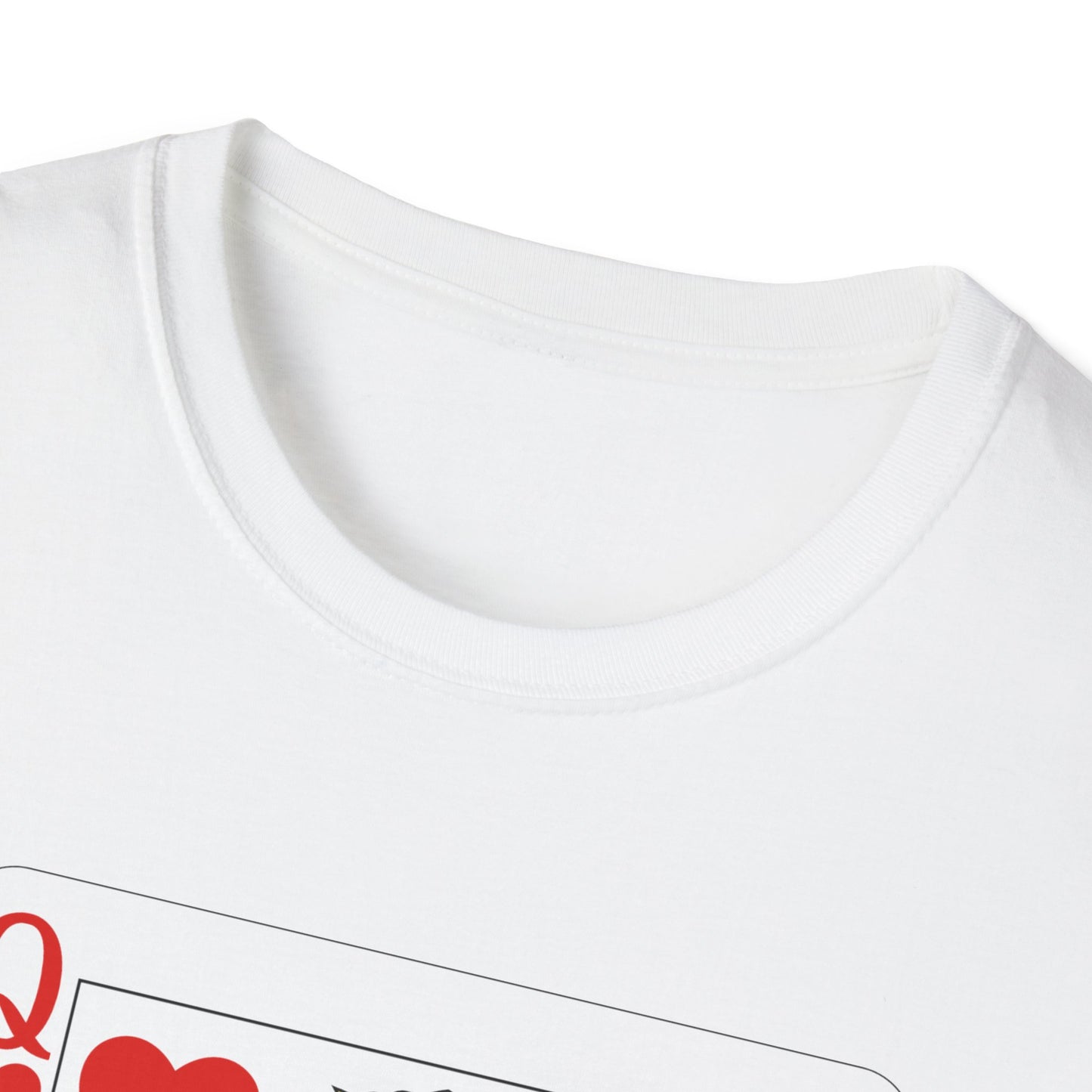 Valentines Queen of Hearts Unisex Softstyle T-Shirt - Card Inspired Design