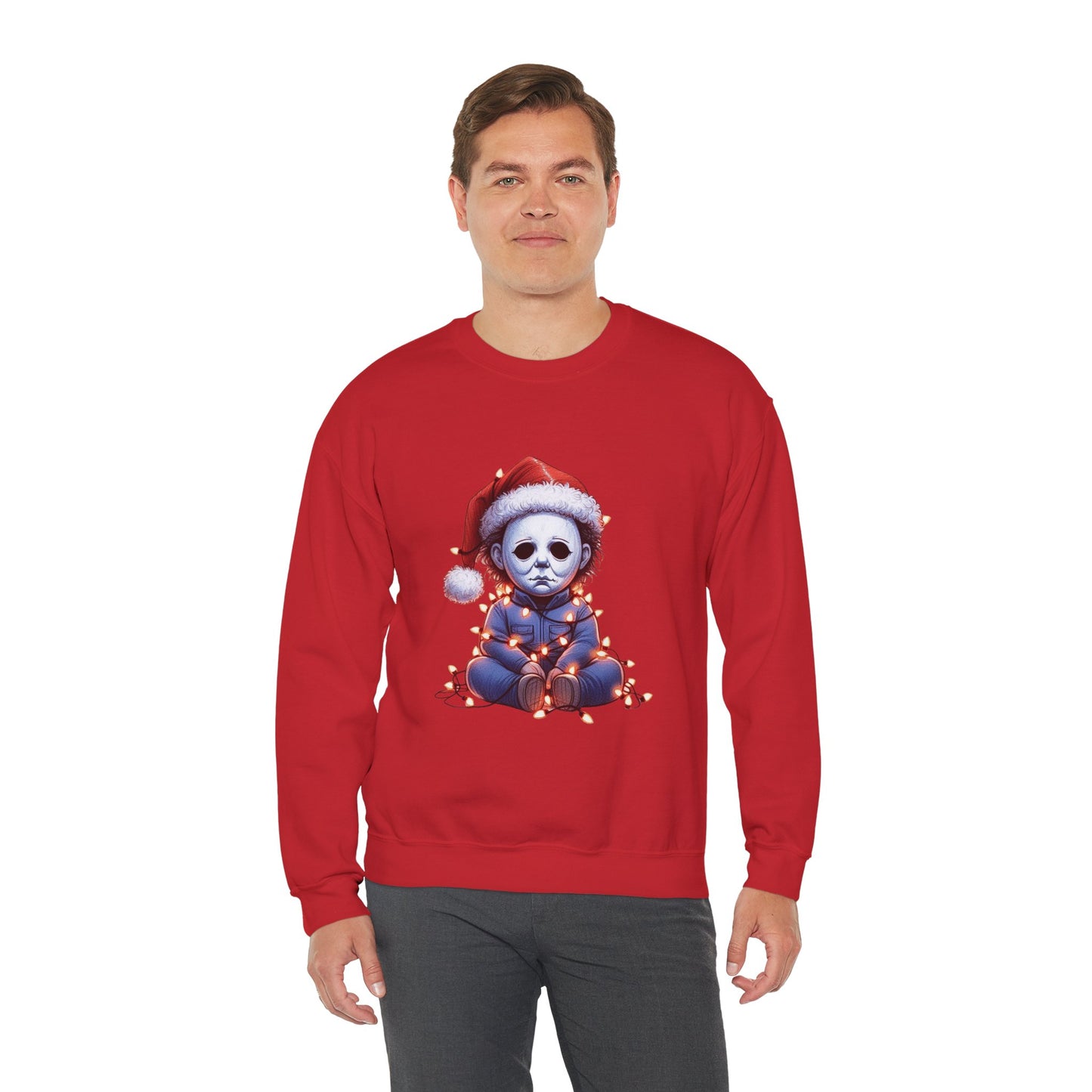 Christmas Michael Myers Sweatshirt — Cute Creepy Horror Holiday Crewneck