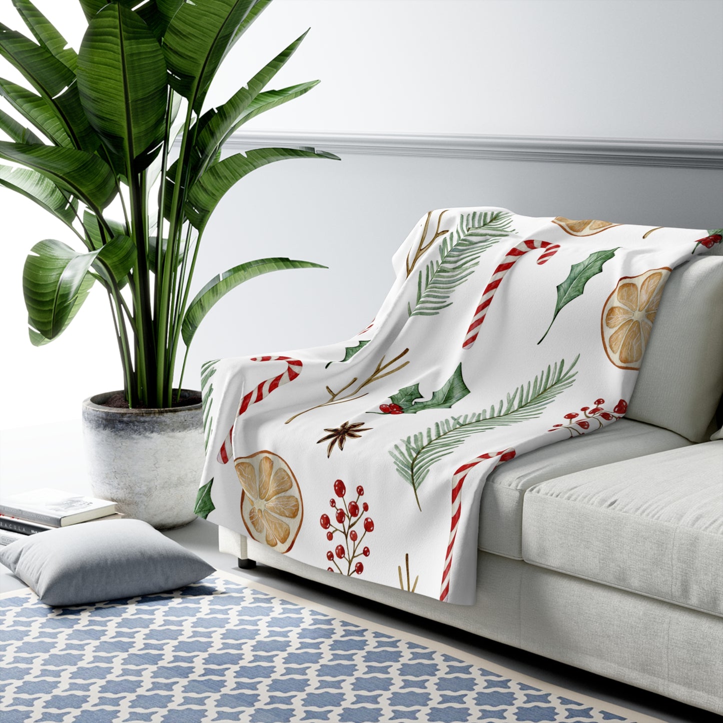 Christmas Candy Cane Blanket