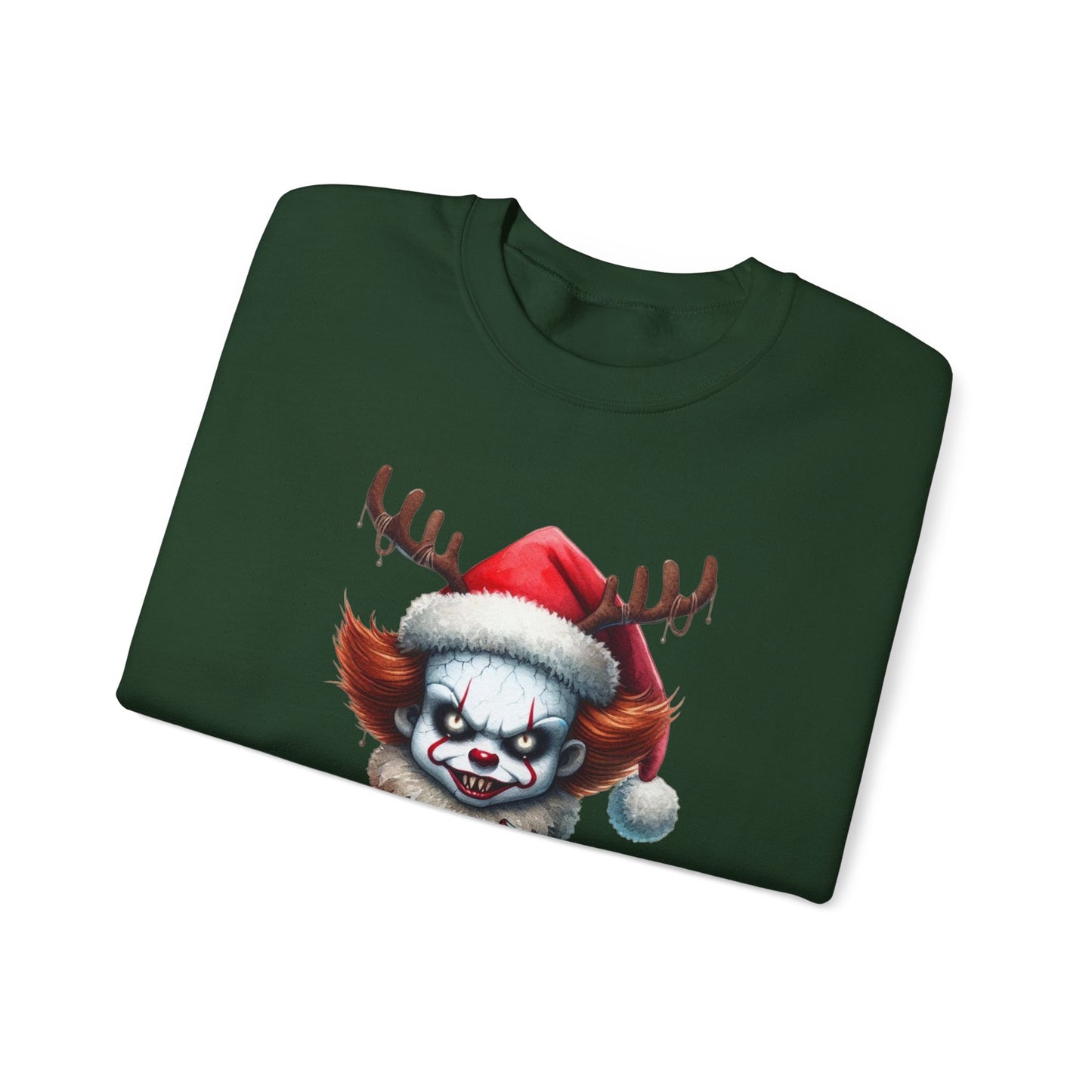 Creepy Clown Reindeer Christmas Sweatshirt