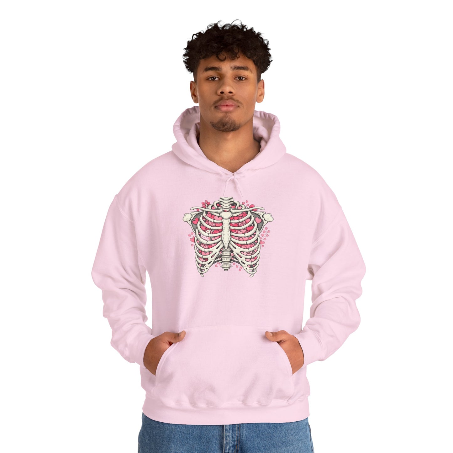 Ribcage Bloom Hoodie — Floral Skeleton Chest Graphic Sweatshirt