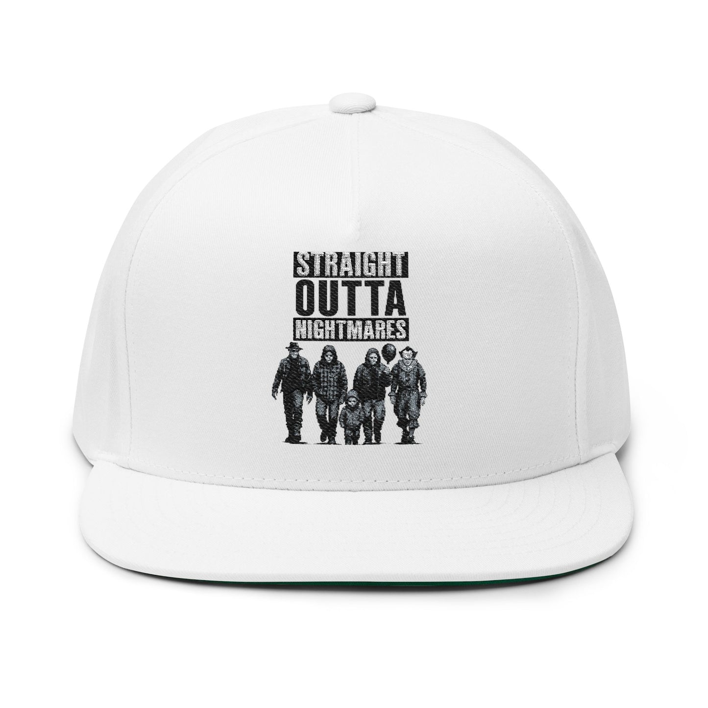 Straight Outta Nightmares Embroidered Flat Bill Cap | Stylish Snapback Hat for Horror Fans, Perfect Gift for Halloween, Unique Fashion [...]
