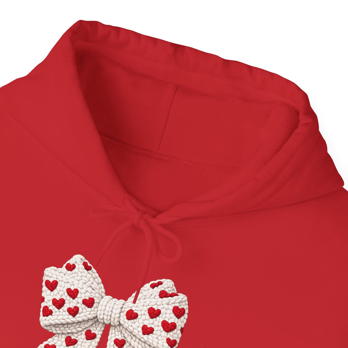 Valentine Heart Bow Hoodie — Cute Red Heart Ribbon Pullover