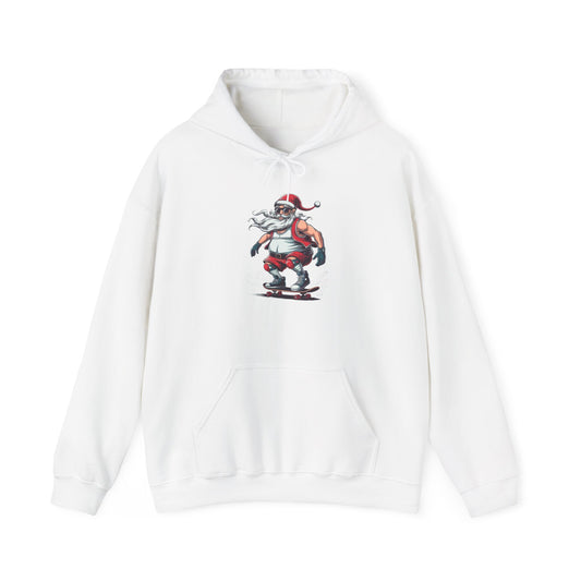 Santa Skateboarding Unisex Heavy Blend Hoodie, Christmas Sweatshirt, Holiday Gift, Cozy Winter Apparel, Fun Santa Design